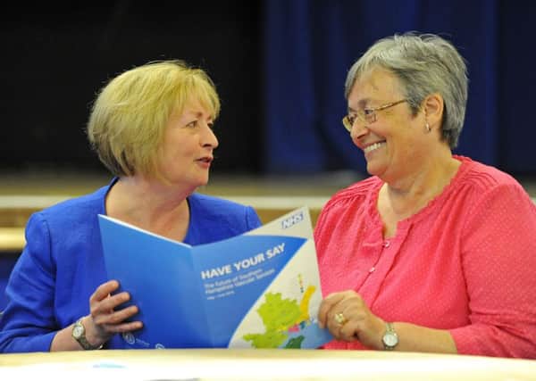 Pauline Swan, the vascular programme manager with NHS England South Wessex, left, chats to Suzanne Pepper from The Gosport Older Persons Forum 

 
Picture: Malcolm Wells (160511-3201)