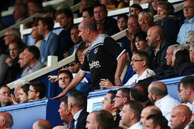 Paul Cook was sent to the stands. Picture: Joe Pepler