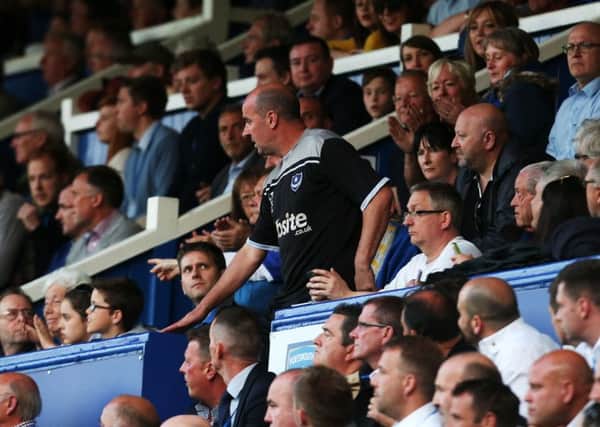 Paul Cook was sent to the stands. Picture: Joe Pepler