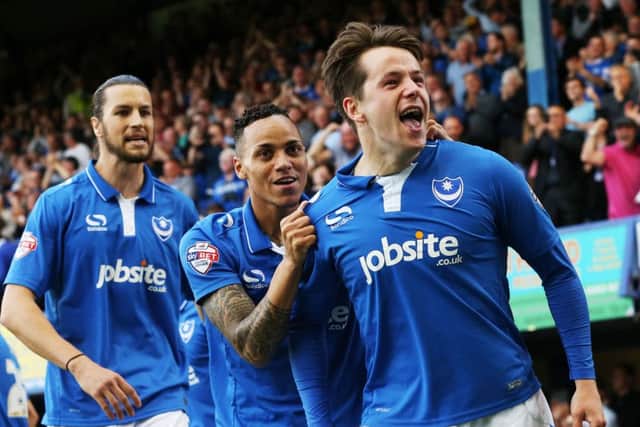 Marc McNulty opened the scoring for Pompey before Graham Berry had taken his seat Picture: Joe Pepler