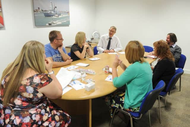 A Dementia Friends training session taking place at The News offices Picture: Sarah Standing (151310-481)