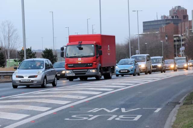 The bus lane on Mile End Road coming into Portsmouth.Picture: Sarah Standing (150189-769)