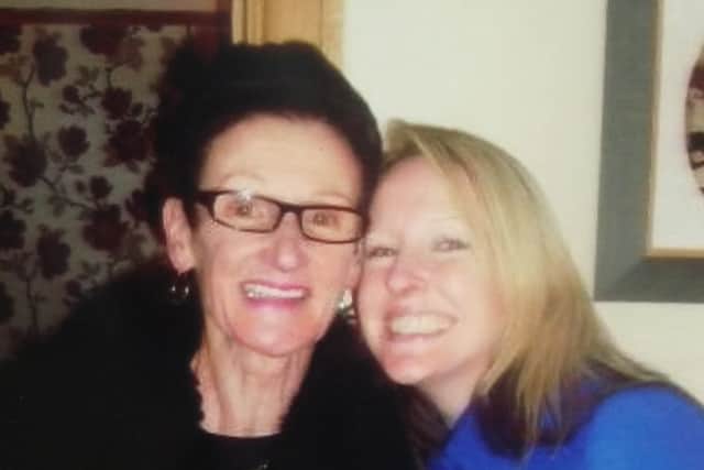 Adela Routledge, right, with her late mum Agnes Cox