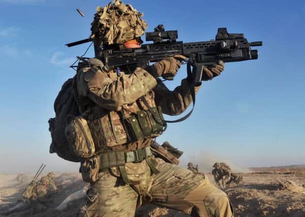 A British soldier in Helmand, Afghanistan