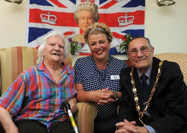 The Mayor of Gosport Councillor Keith Farr with Canford Manor resident Tess Jenkins and manager Angie Hooper Picture: Ian Hargreaves (160696-2)