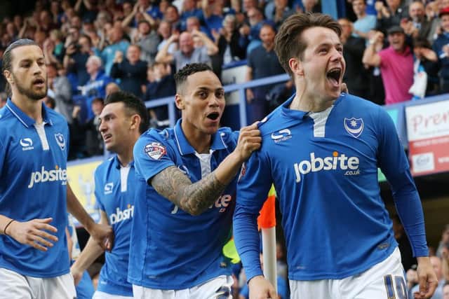 Mark McNulty celebrates hism opener against Plymouth in the first leg