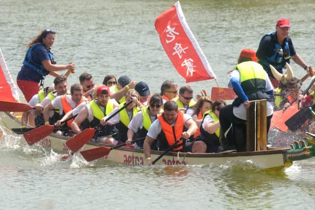 The Eye of The Tiger team, left, battle with the Ramboll Vikings