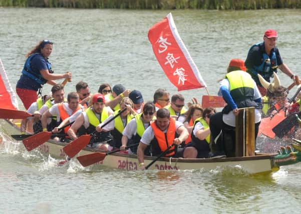 The Eye of The Tiger team, left, battle with the Ramboll Vikings