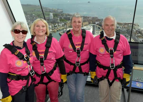 15/5/16

Sponsored abseil at the Spinnaker Tower for Brain Tumour Research. L-R Ruth Parke, Debbie Pearce, Stephanie Treadwell and Derek Reynolds 

Picture: Paul Jacobs (160253-6) PPP-160515-163523006