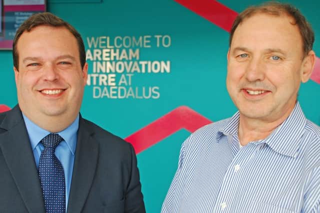 Oxford Innovation's regional manager Stephen Brownlie, left,  with Peter Eales, from MRO Insyte