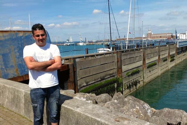 Cab driver Yavuz Eryilmaz, 28, from Gosport, who leapt into the water to rescue a woman