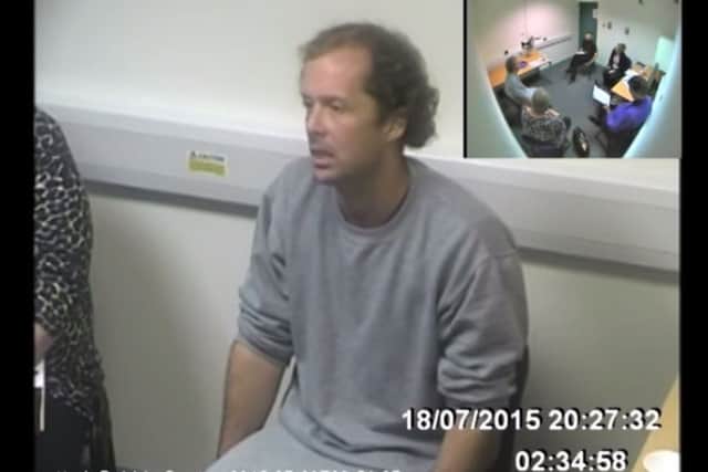 Matthew Daley being interviewed by police. Picture: Sussex Police