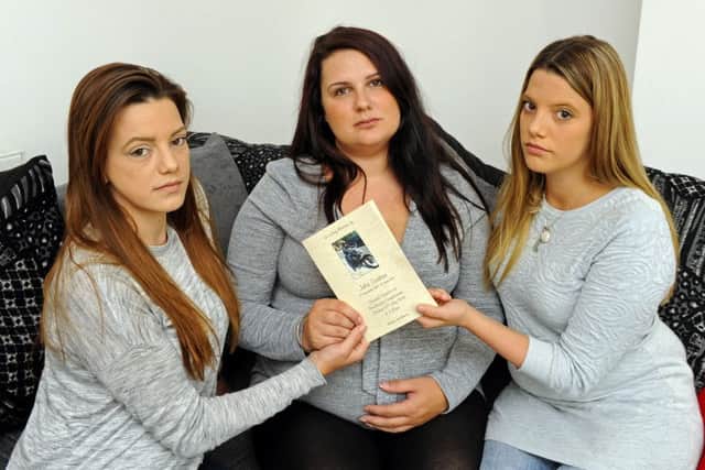 Julie Corben's daughters Jodie Elliott, left, and Jade Elliott, right, with their friend Maddy Lewis Picture: Malcolm Wells (160518-5996)