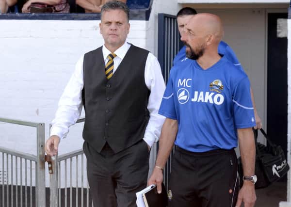 Gosport Borough boss Alex Pike, left Picture: Paul Jacobs