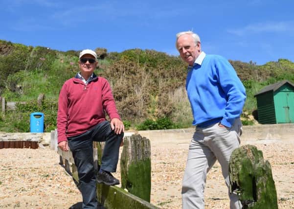 Beach hut owner Tony Pepper of Old Street, Hill Head, left, with Bill Hutchinson of the Hill Head Residents Association at the Hill Head sea wall 

Picture: Loughlan Campbell
