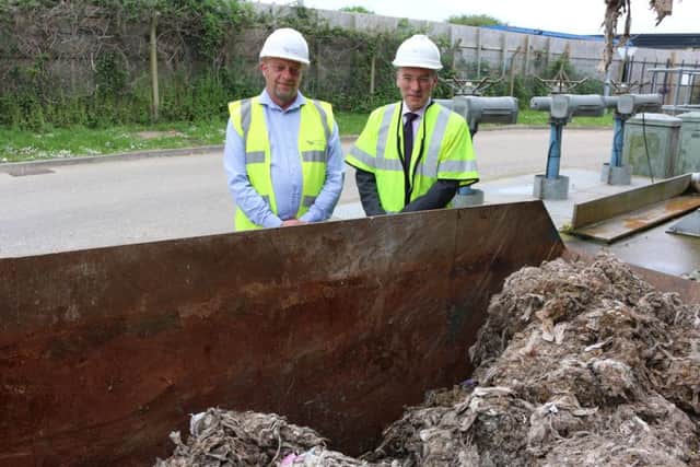 Budds Farm site manager Carl Davies, left, and Southern Water's wastewater strategy manager Paul Kent