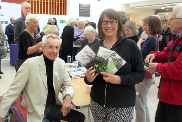 Author Graham Hurley and fan Jane Davidson at the talk this week
