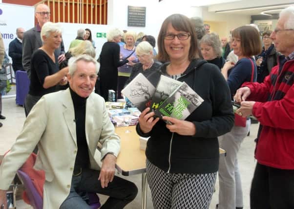 Author Graham Hurley and fan Jane Davidson at the talk this week
