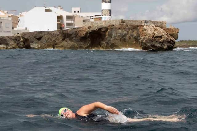 Anna Wardley swimming off Menorca