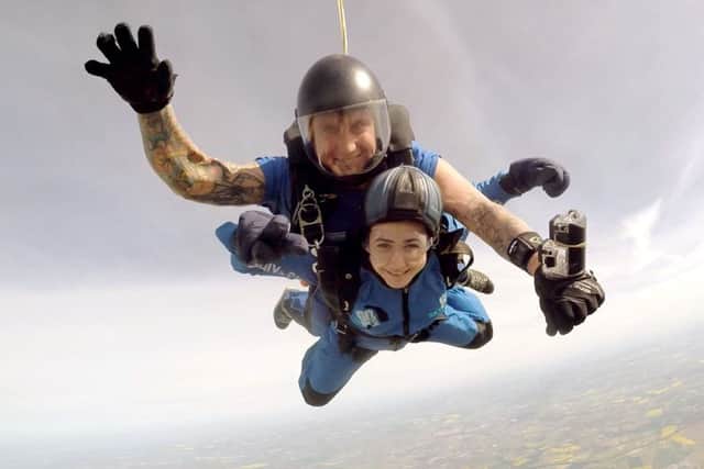 Lucy Balfe during her skydive