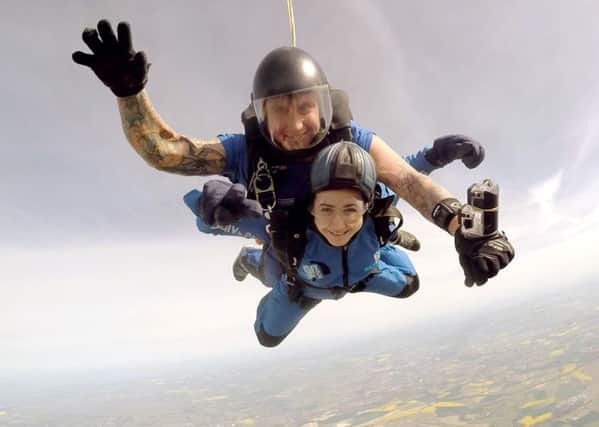 Lucy Balfe during her skydive