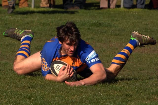 Gosport & Fareham's Wayne Dugan claimed a hat-trick of tries in Hampshire's win over Dorset & Wilts
