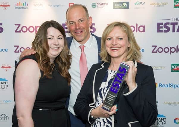 Administration manager Megan Williams, television presenter Phil Spencer, and Jane Earley, owner of Robinson Reade, which won a gold award at the ESTAS

Picture: Simply Photography