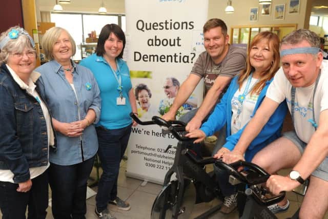 From left, Pat Hewitt, Audrey Morton, Alisan Machin, Steve Oldfield, Joyce Brown and Cliff Cropley at the dementia awareness event organised by The Alzheimers Societyat The John Pounds Centre in Portsmouth Picture: Ian Hargreaves (160699-1)