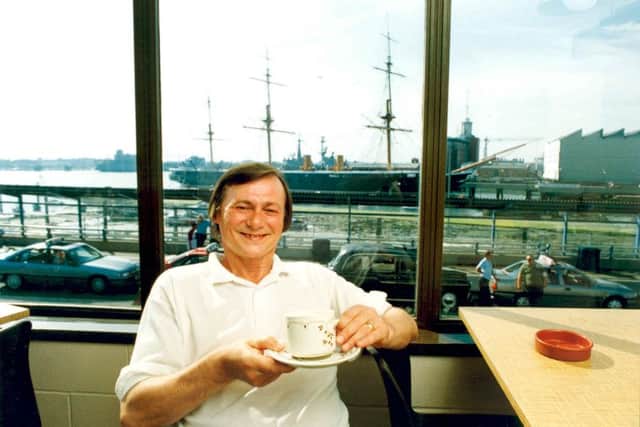 Bobby Stokes pictured in 1994 at the Harbour View cafe on The Hard, Portsmouth