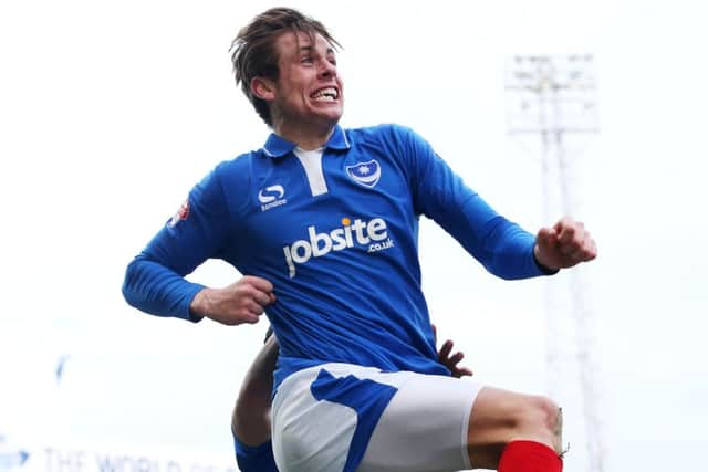 Adam Webster celebrates scoring against Cambridge United Picture: Joe Pepler