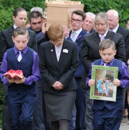 20/5/2016 (JT)  The funeral of thirty six year old Lisa Calladine from Havant, took place at St Thomas a Becket C of E Church, Warblington on Friday.   Picture: Sarah Standing