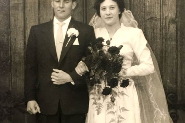 Mick and Audrey Goodall on their wedding day in 1956