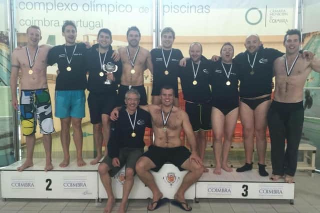 Southsea Octopush club celebrate after being crowned Underwater Hockey European Club Championship winners for the first time
