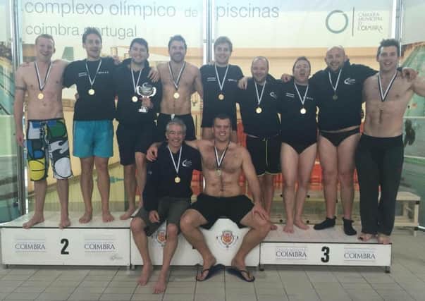 Southsea Octopush club celebrate after being crowned Underwater Hockey European Club Championship winners for the first time