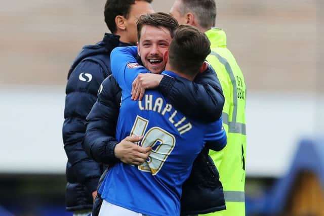 Marc McNulty with former Blues team-mate Conor Chaplin Picture: Joe Pepler