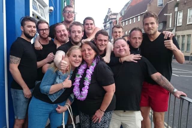 Family and friends at the fundraiser at The Blue Anchor pub to help pay for Daniel Grindley's funeral