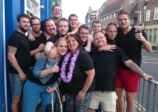 Family and friends at the fundraiser at The Blue Anchor pub to help pay for Daniel Grindley's funeral