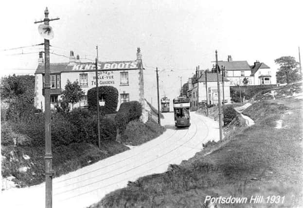 Tram cars  of the Horndean Light Railway make their way north to Horndean. What do we know about the tea gardens on the left?