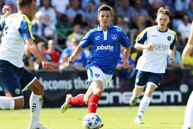 Conor Chaplin in action for Pompey against the Hawks last summer Picture: Joe Pepler