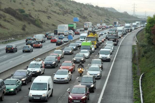M27 motorway traffic queue between Fareham and Portsmouth  Picture: Paul Jacobs