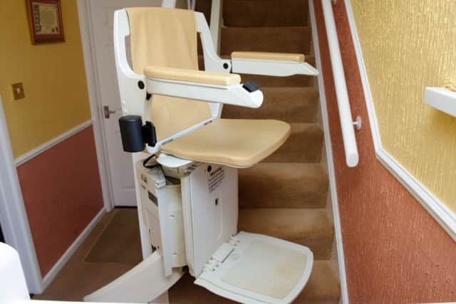 The  stairlift at the home of Brian and Audrey Green
