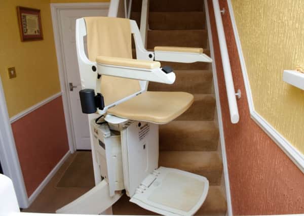 The  stairlift at the home of Brian and Audrey Green