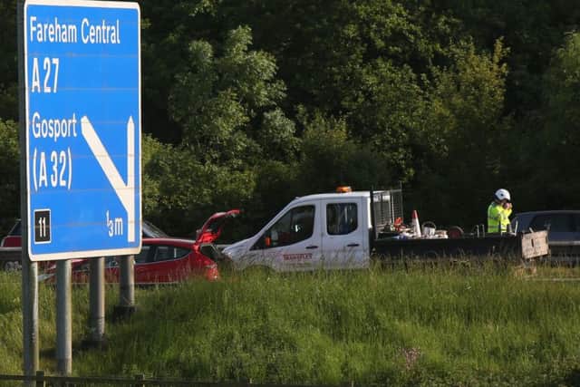 The crash on the westbound M27 this evening