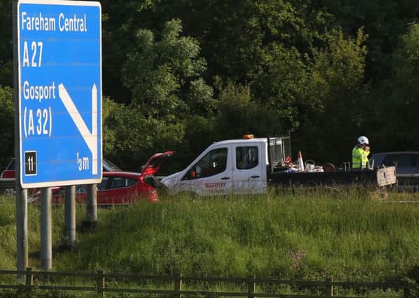 The crash on the westbound M27 this evening