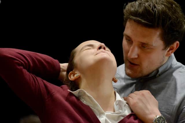 Elka Lee-Green and George Rhys Thomas during the play Chelsea's Choice.Picture: Shaun Jones (160740-3594)