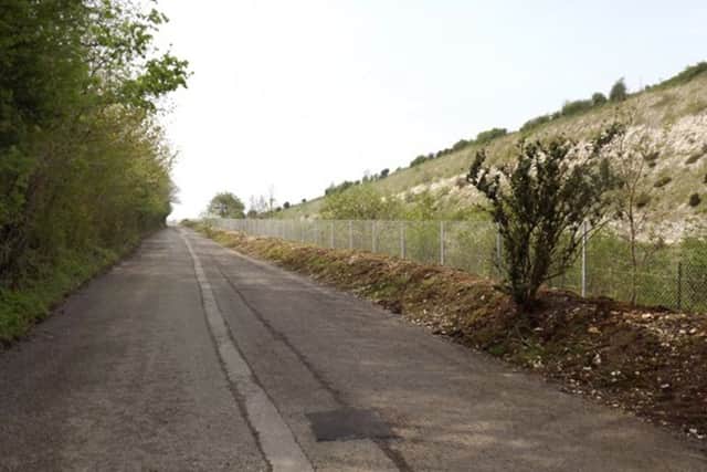 DESERTED Looking south along the old A3 over Butser Hill which has been re-opened for cyclists and walkers