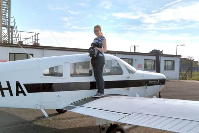 Ariane Edge, 16 after her first solo flight in the BA28 Piper Warrior