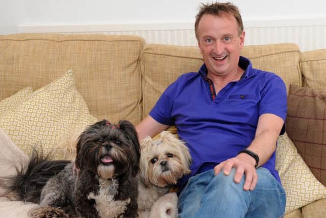 Lee Millard with his dogs Dora and Poppy