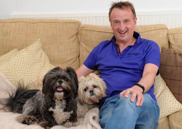 Lee Millard with his dogs Dora and Poppy