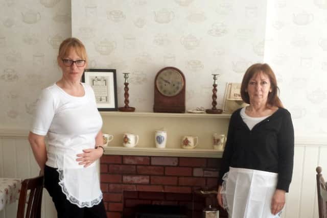 Janet Buxton (left) and Sue Jones inside Dolly's Vintage Tearoom